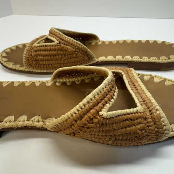 Carrie Forbes Vero Cuoio Raffia Women's‎ Flat Slide Sandals Sz 38 - Picture 7 of 7